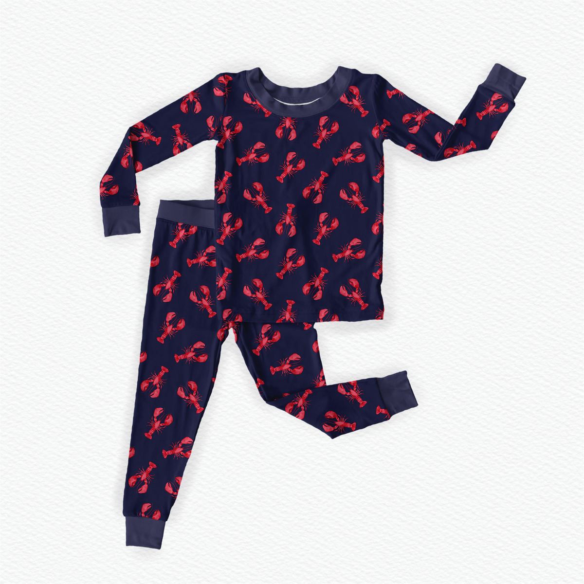 Adrianne - Navy Lobster Two Piece Pajama Set