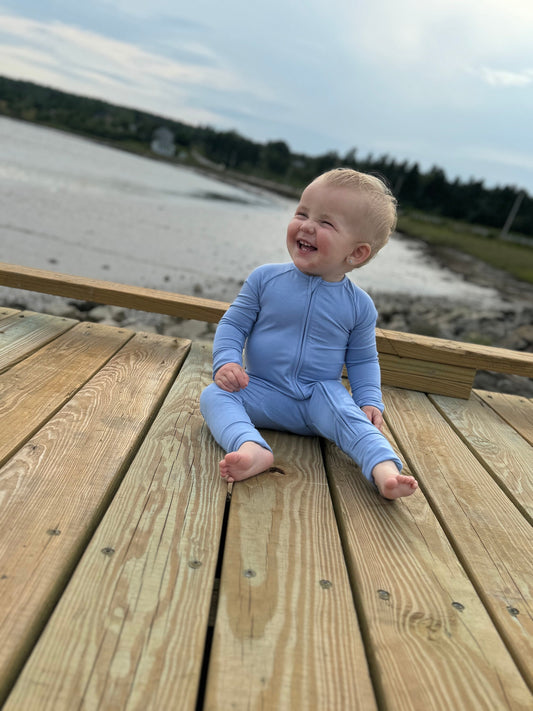 🌊 Ocean Blue Zippy Romper