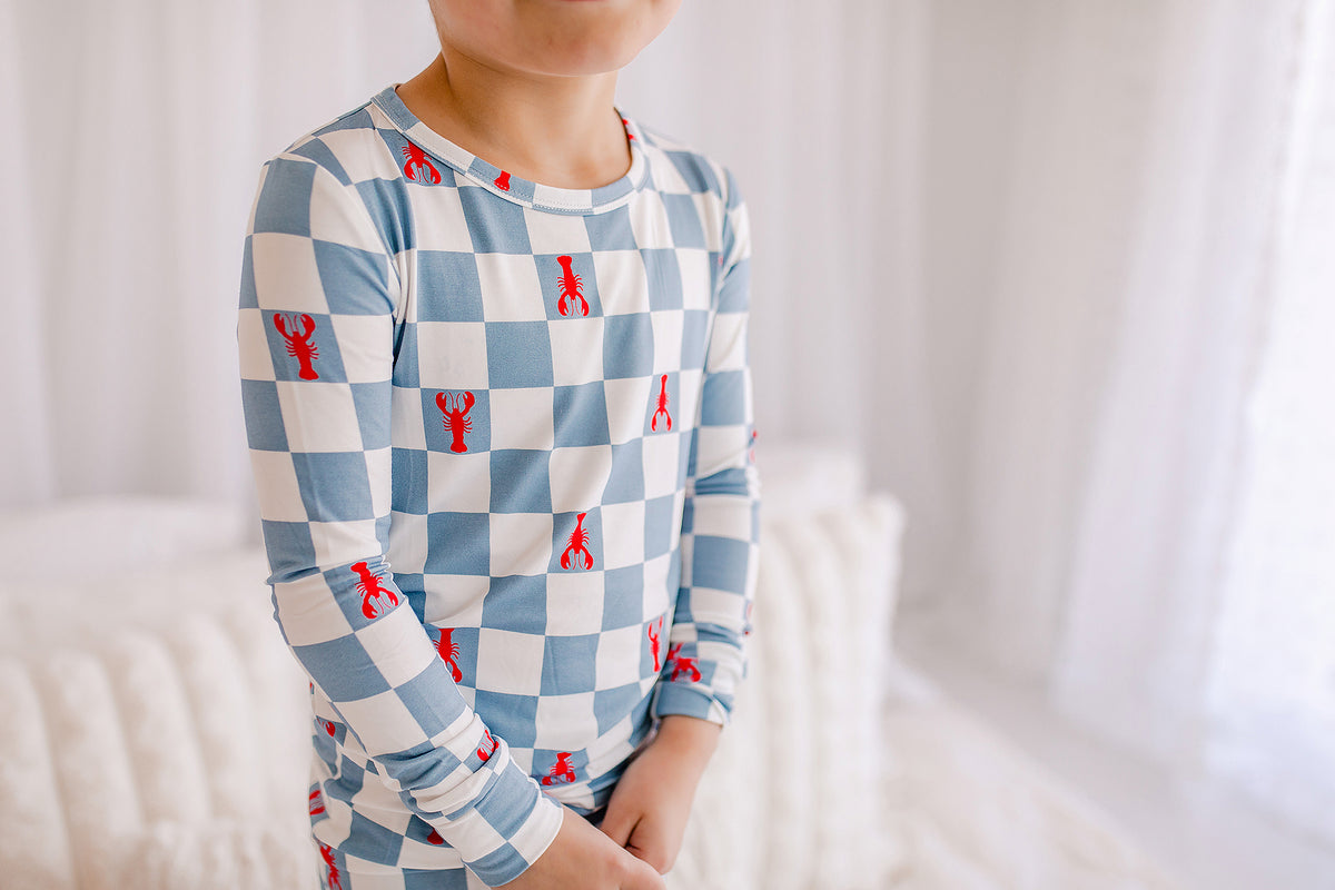Kenny - Checkered Lobsters Two Piece Pajama Set