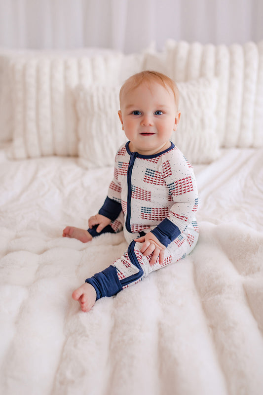 4th Of July Lobster Flag Zippy Romper