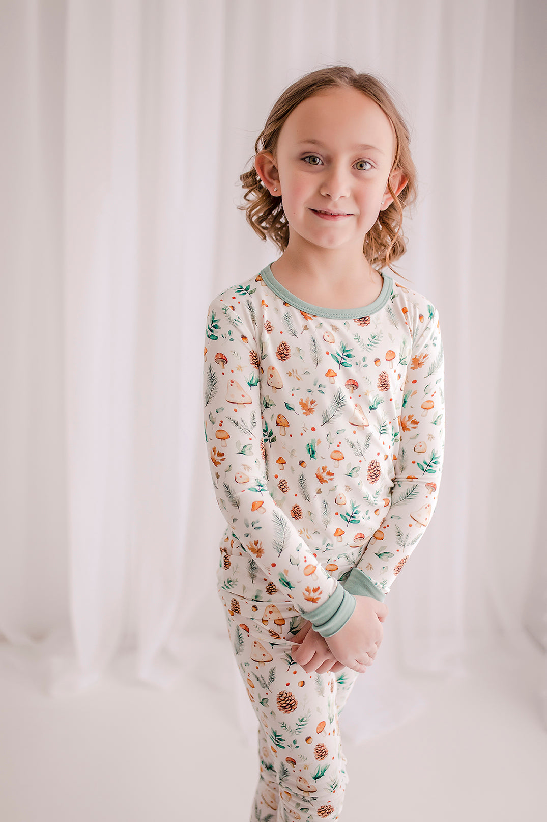 🌊 Blakelynn - Maine Mushrooms & Pinecones Two Piece Pajama Set