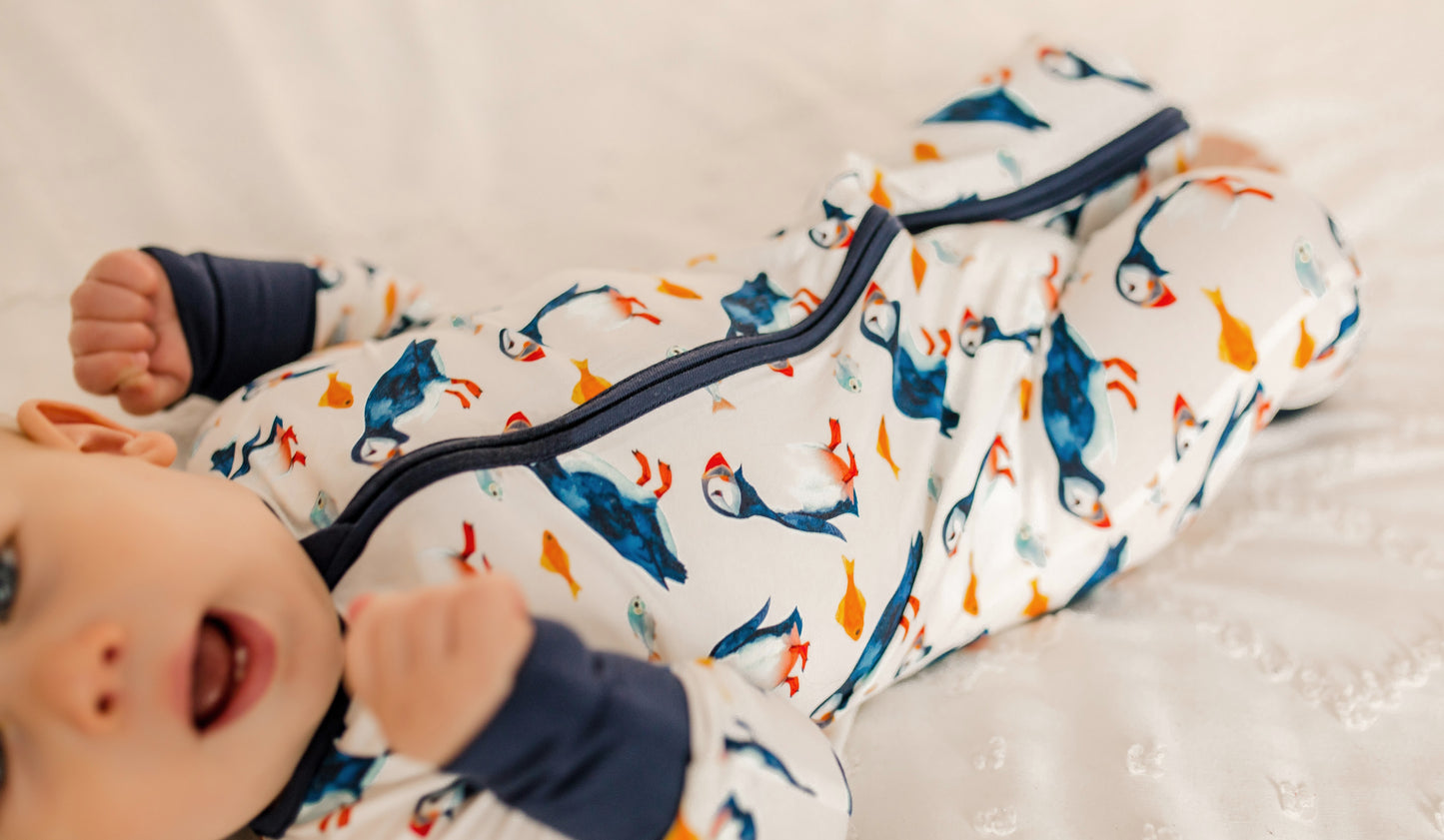 🌊 Trinity- Maine Puffin Zippy Romper