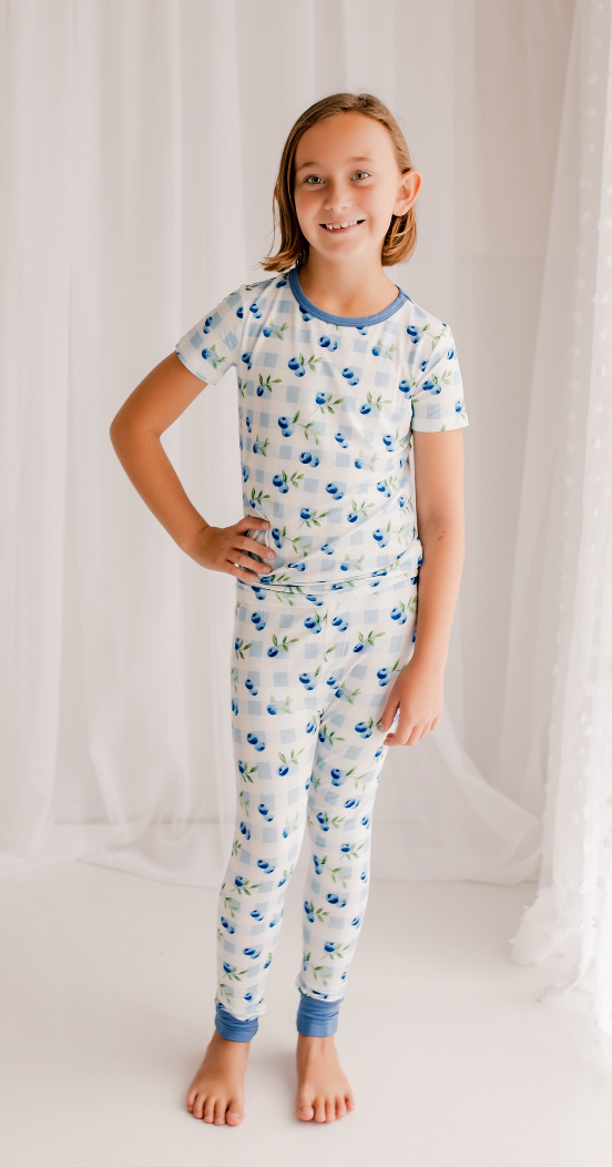 Plaid Blueberry - Two Piece Pajama Set
