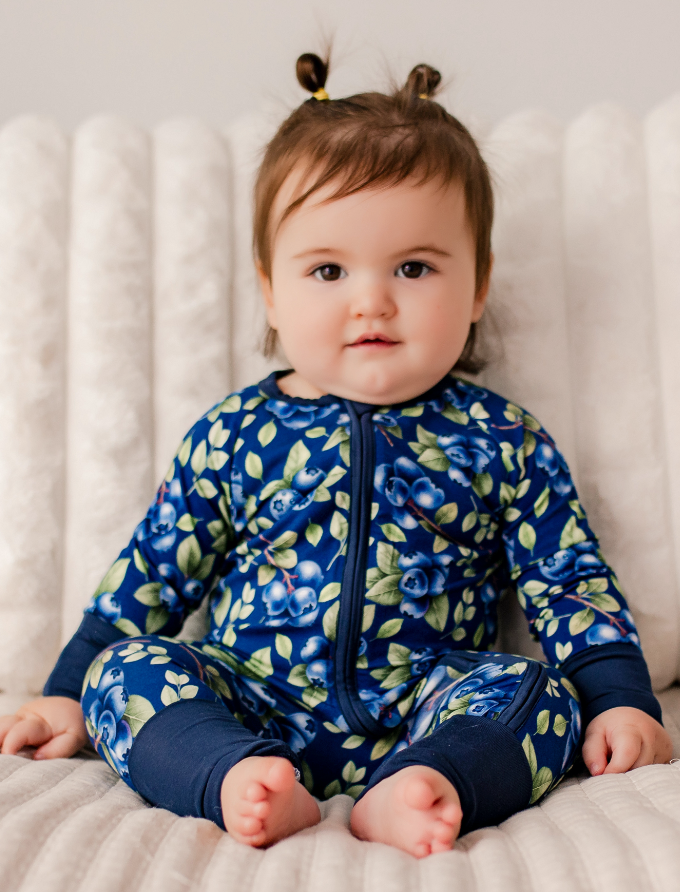 Aaliyah - Realistic Blueberry Zippy Romper