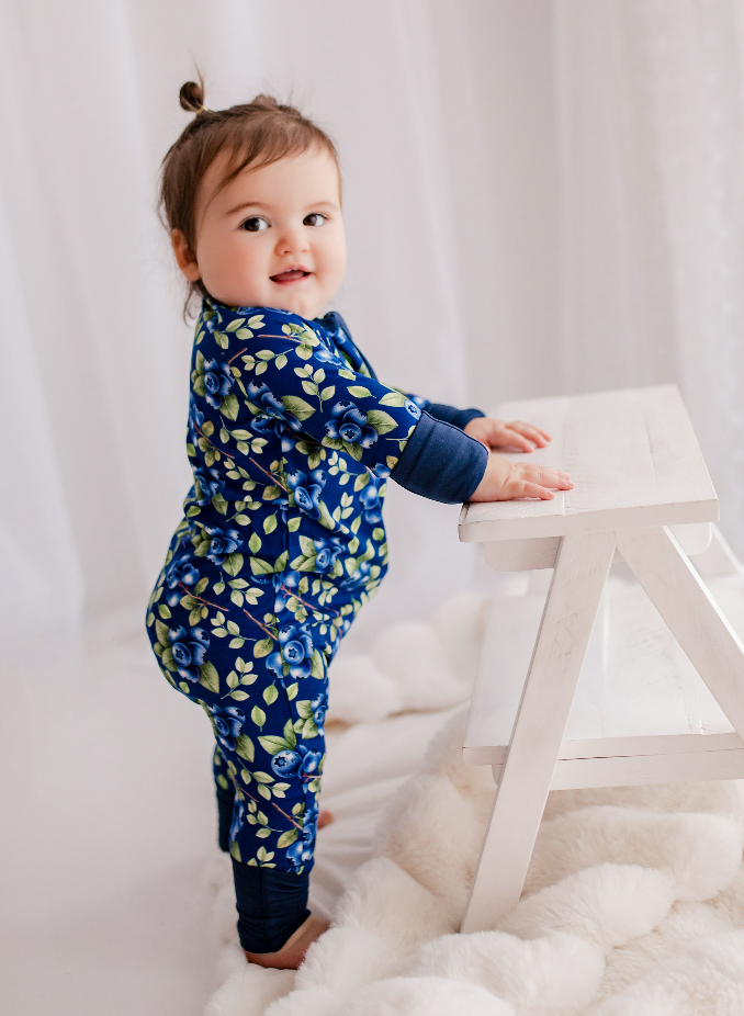 Aaliyah - Realistic Blueberry Zippy Romper