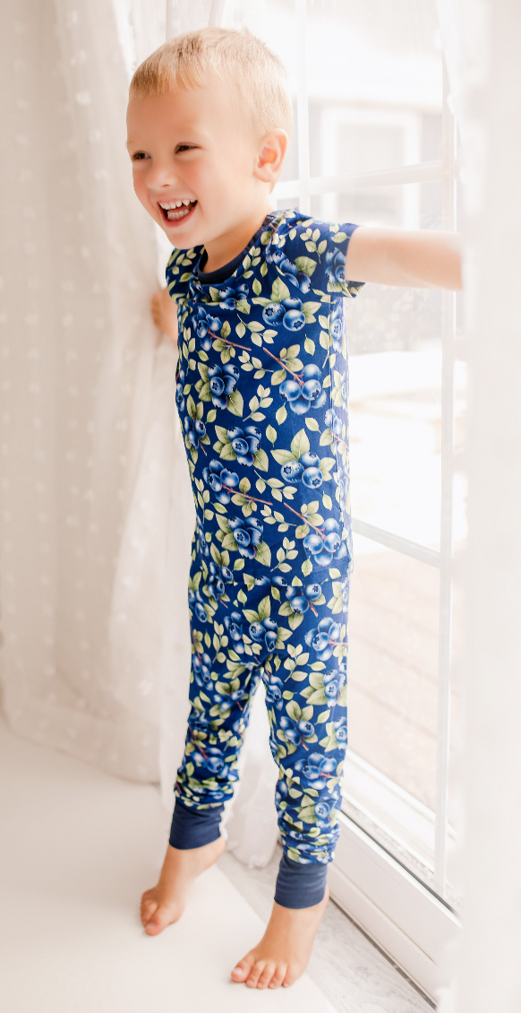 Aaliyah - Realistic Blueberry Two Piece Pajama Set