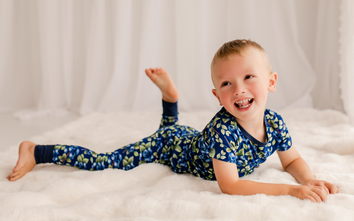 Aaliyah - Realistic Blueberry Two Piece Pajama Set