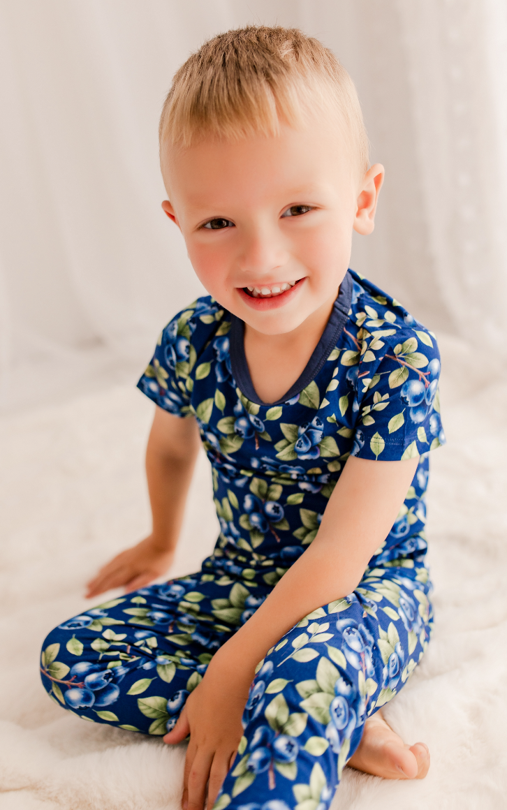 Aaliyah - Realistic Blueberry Two Piece Pajama Set