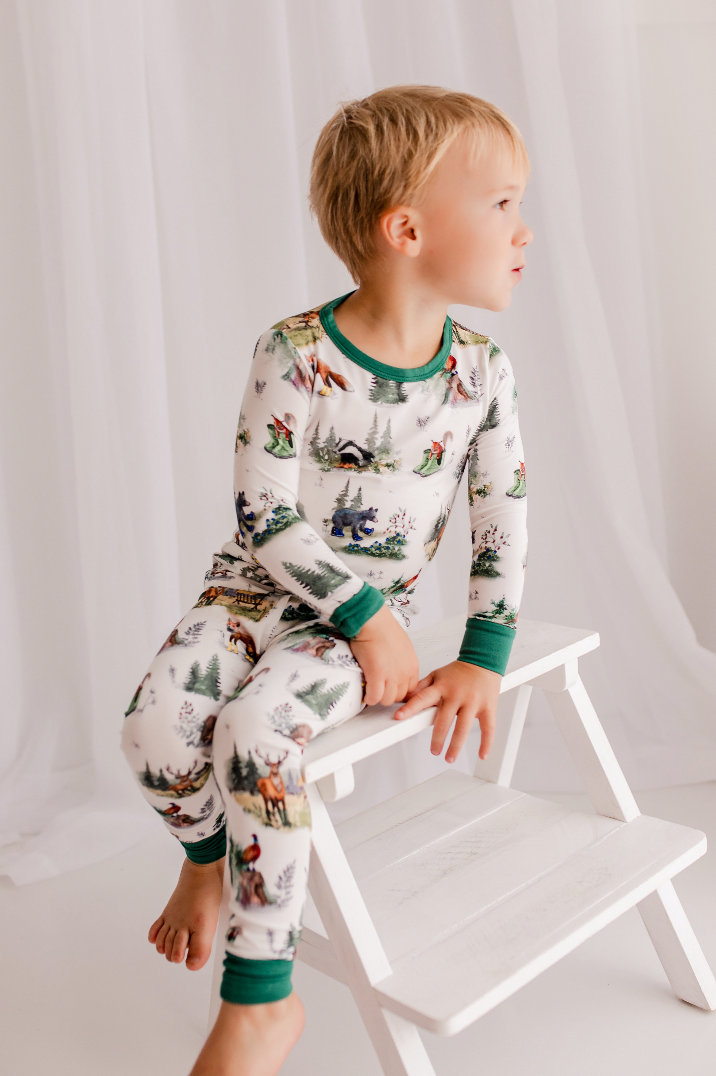 Korbin - Maine Animals In Boots Two Piece Pajama Set