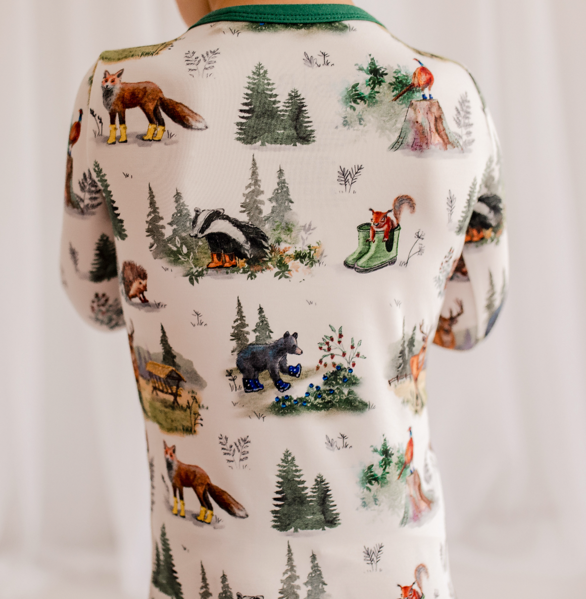 Korbin - Maine Animals In Boots Two Piece Pajama Set