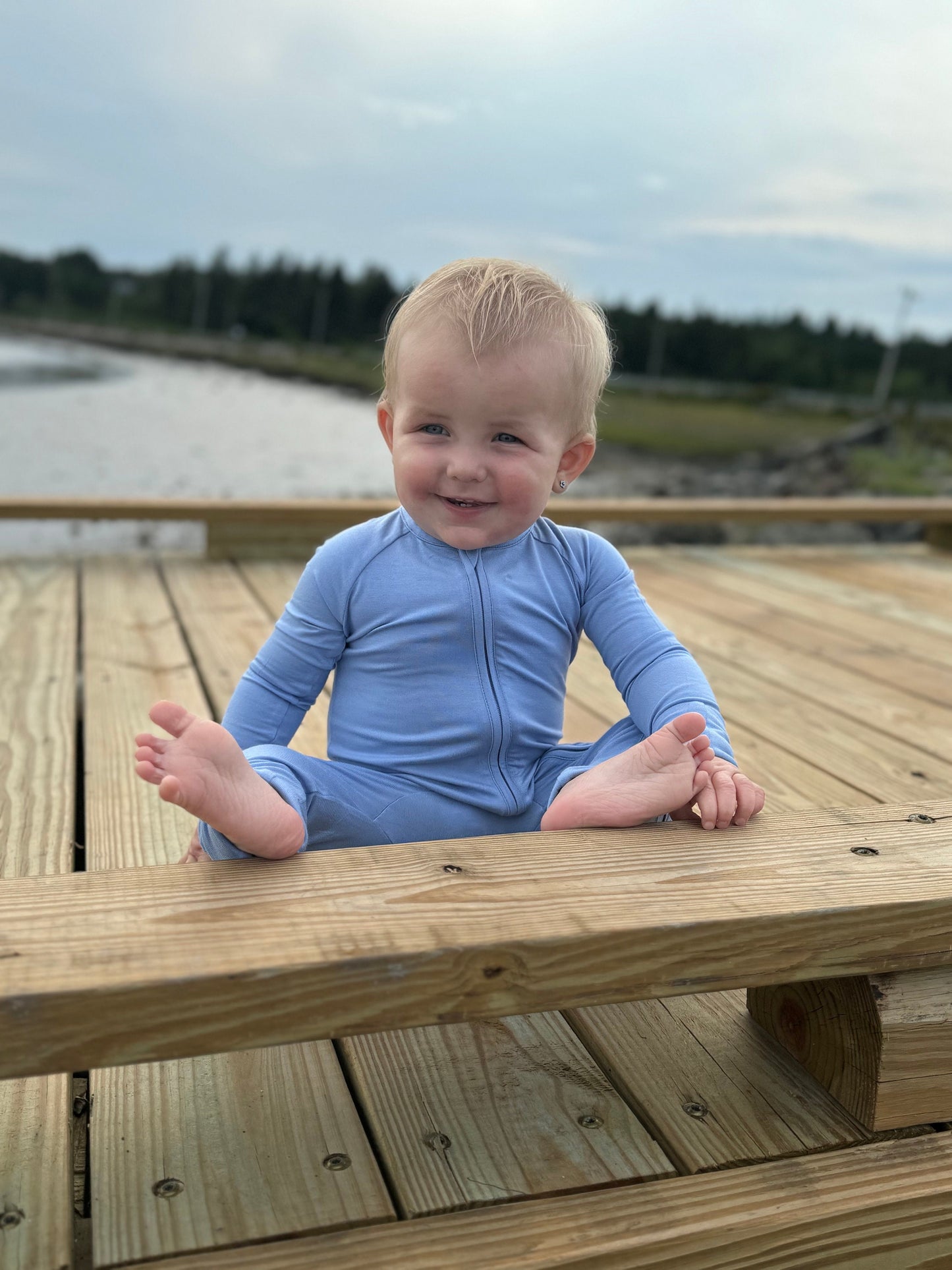 🌊 Ocean Blue Zippy Romper