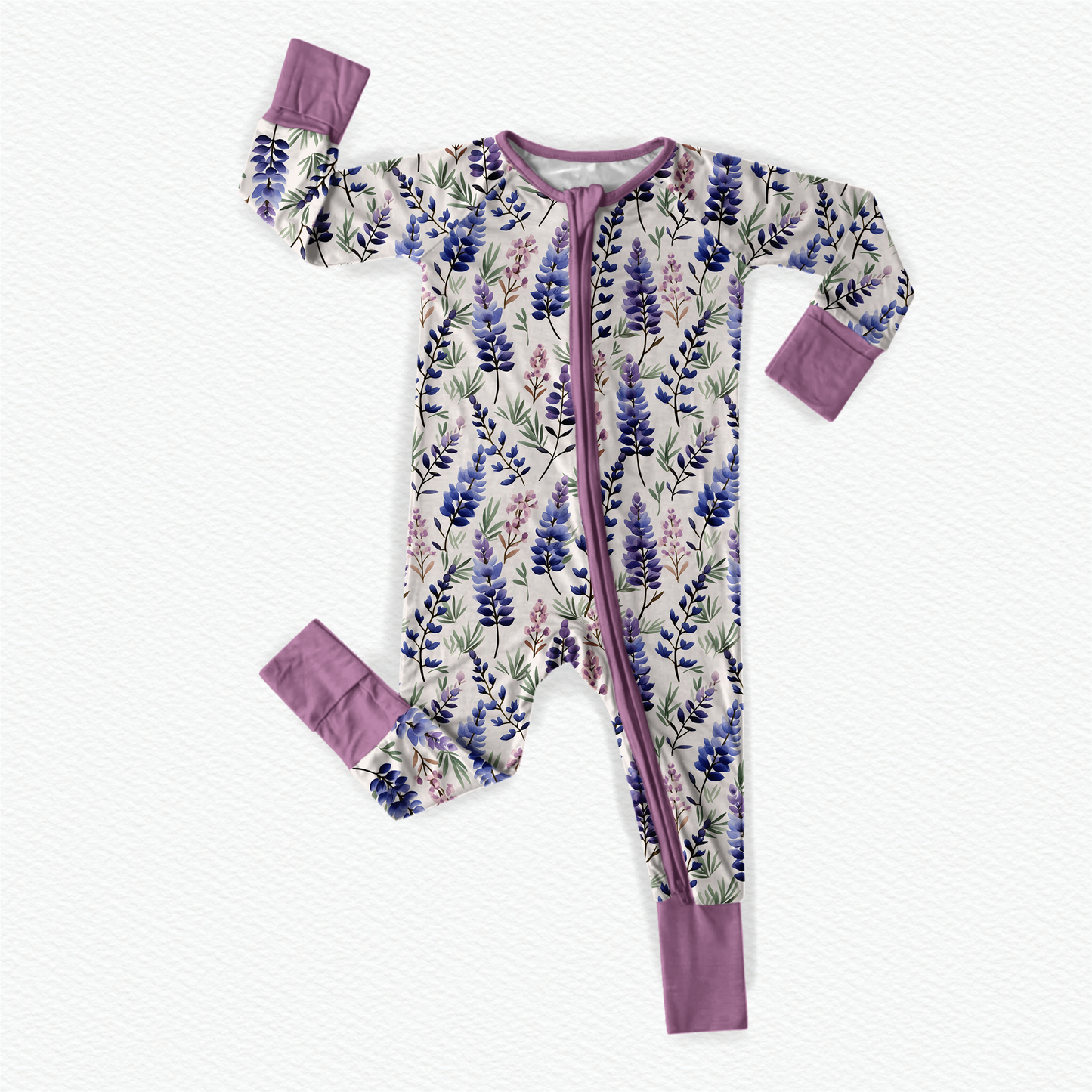 Kristina - Light Lupines Zippy Romper