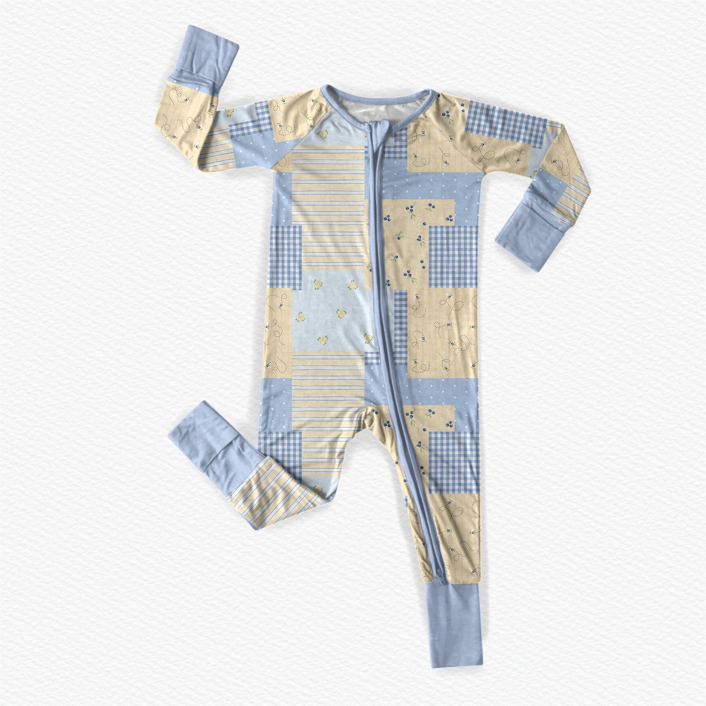 Blueberry Patchwork - Zippy Romper