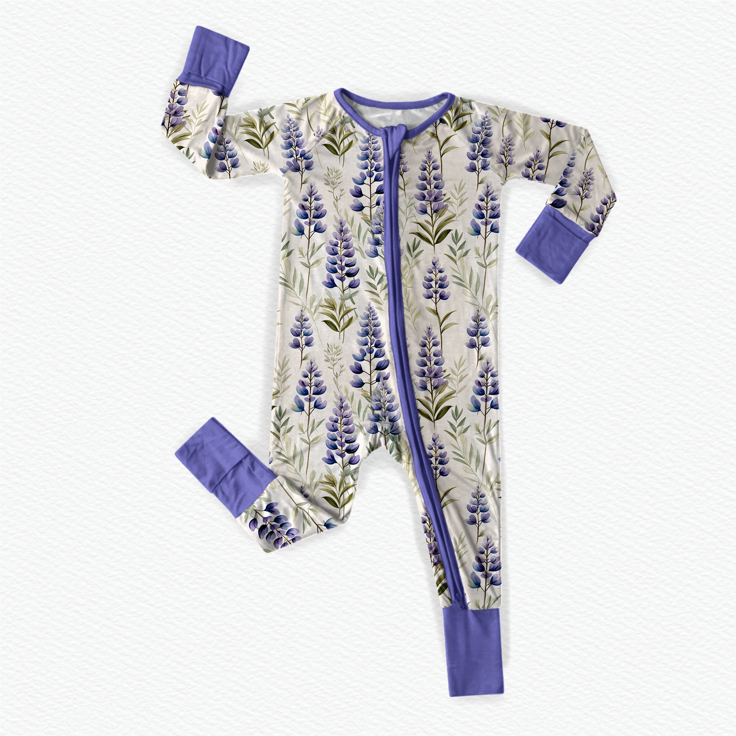 Braelyn - Purple Lupines Zippy Romper