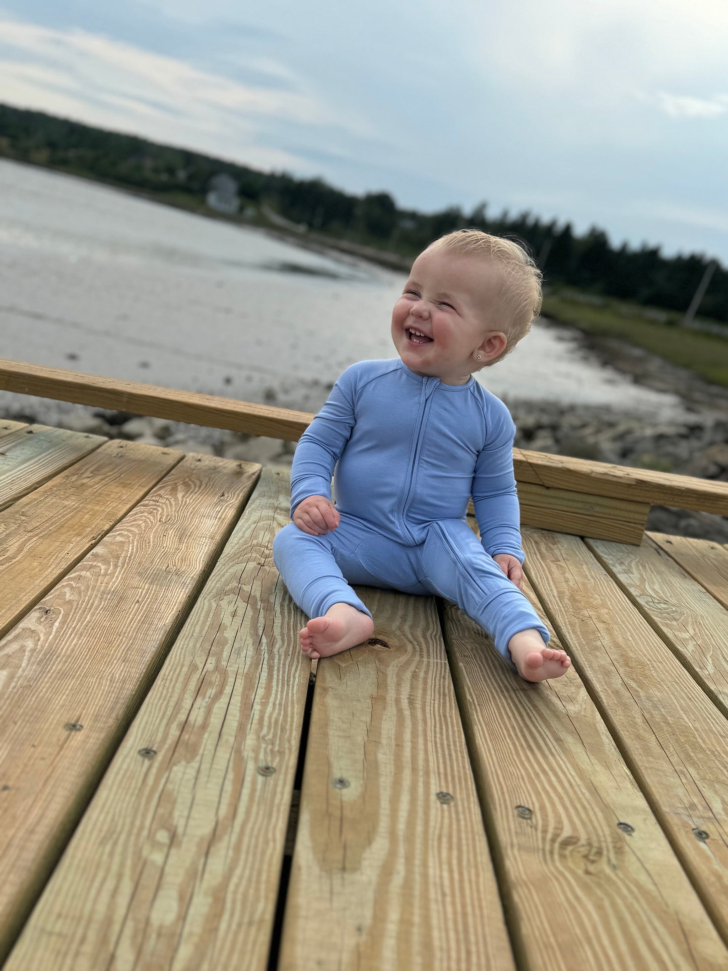 Baby Blue Zippy Romper