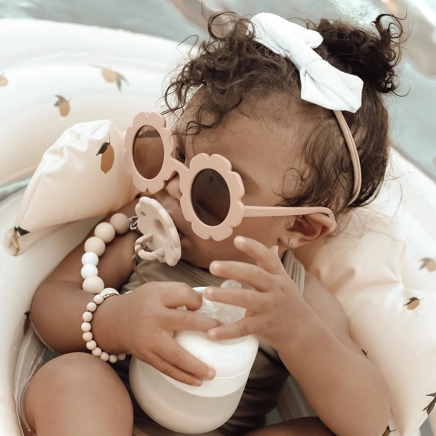 Ivory/Tan- Pacifier Clip