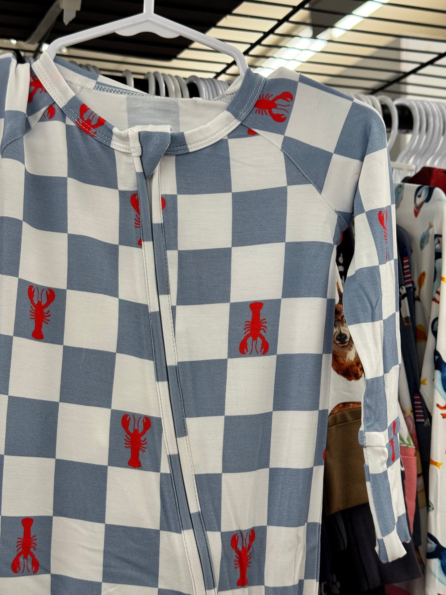 Kenny - Checkered Lobster Footie Pajamas