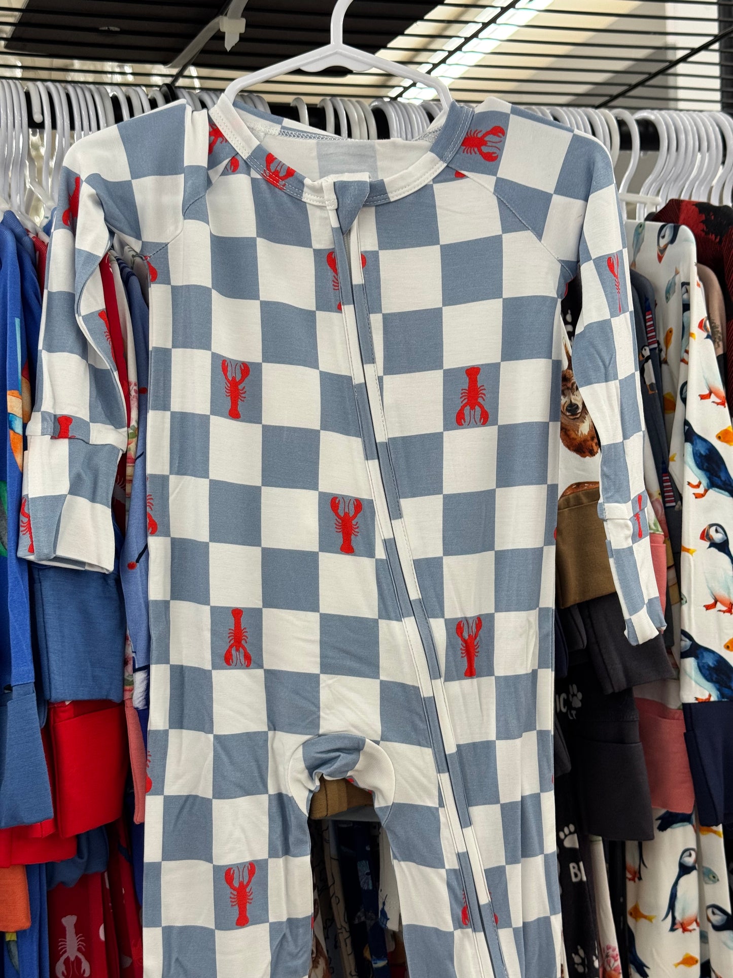 Kenny - Checkered Lobster Footie Pajamas