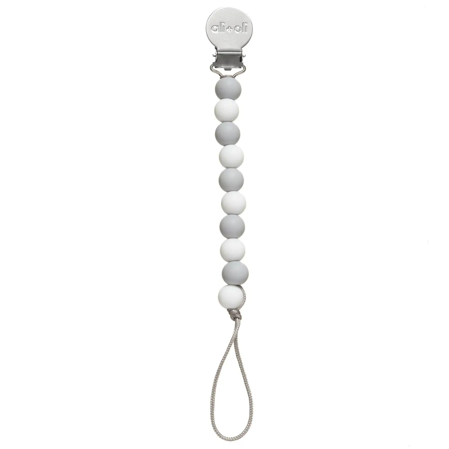 Grey- Pacifier Clips
