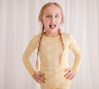 🌊 Sailor- Yellow Lobster Two Piece Pajama Set