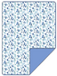 Floral patterned blanket with blue berries on a white background