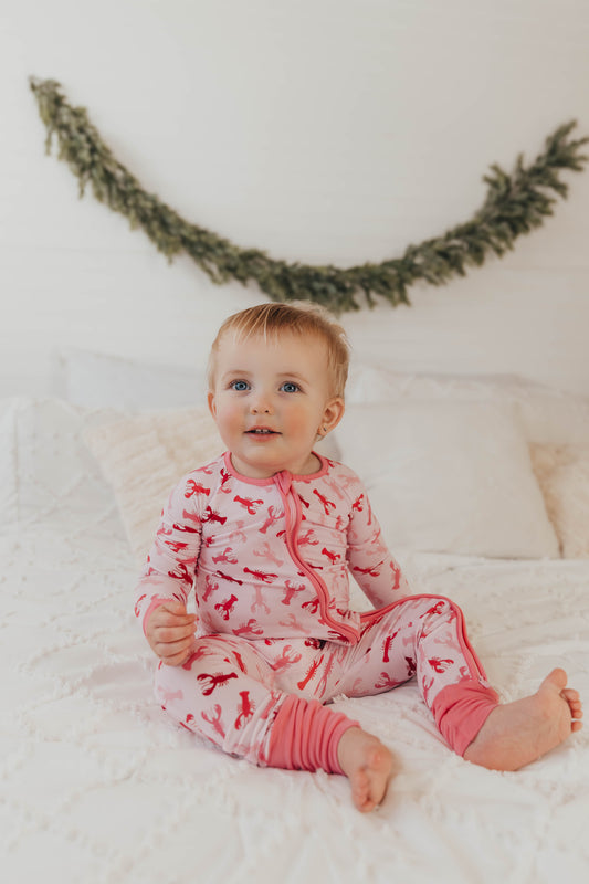 ⚓ Becka- Maine Pink Lobster Zippy Romper