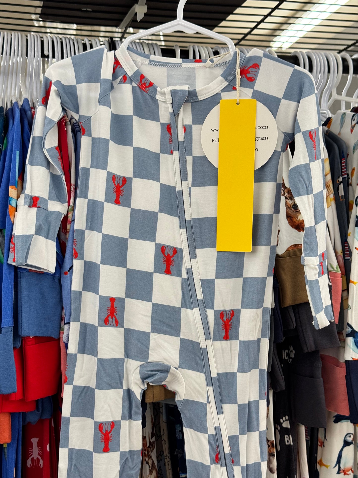 Kenny - Checkered Lobster Footie Pajamas