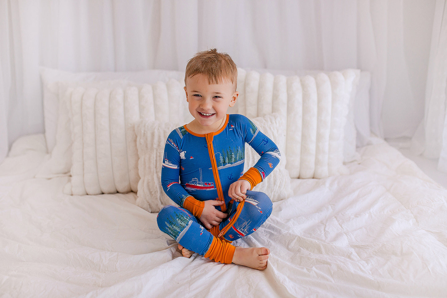 ⚓ Austin- Maine Lobster Boat Zippy Romper