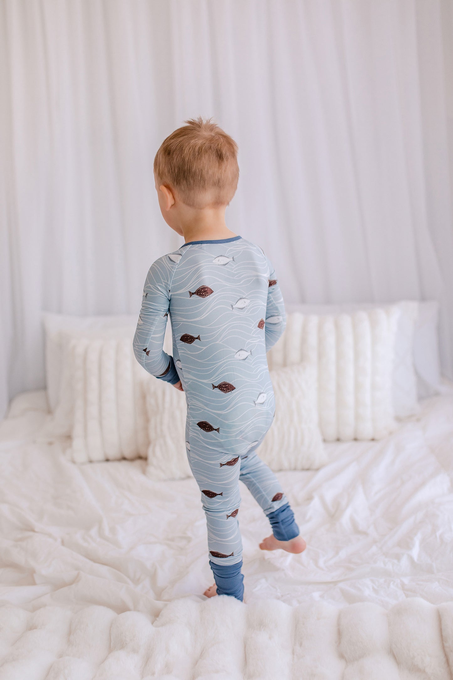Kaleb - Halibut Zippy Romper