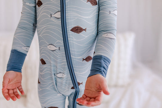 Kaleb - Halibut Zippy Romper