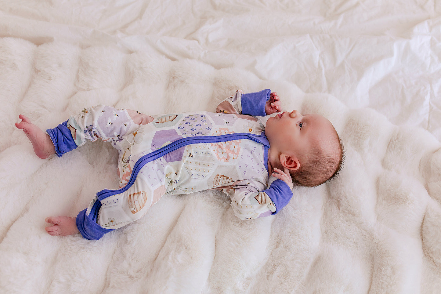 Purple Bee - Zippy Romper