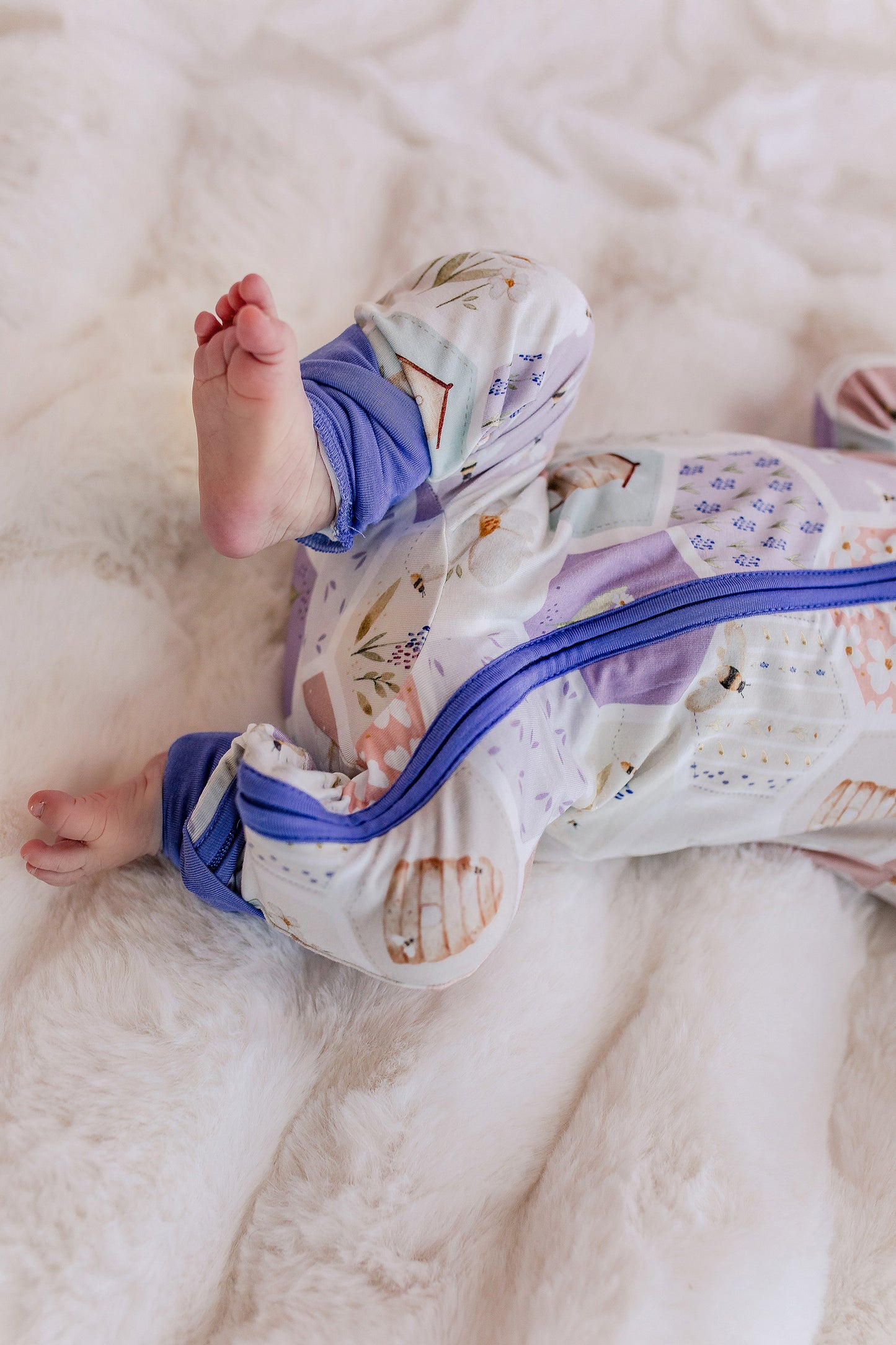 Purple Bee - Zippy Romper