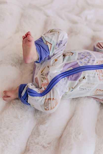 Purple Bee - Zippy Romper