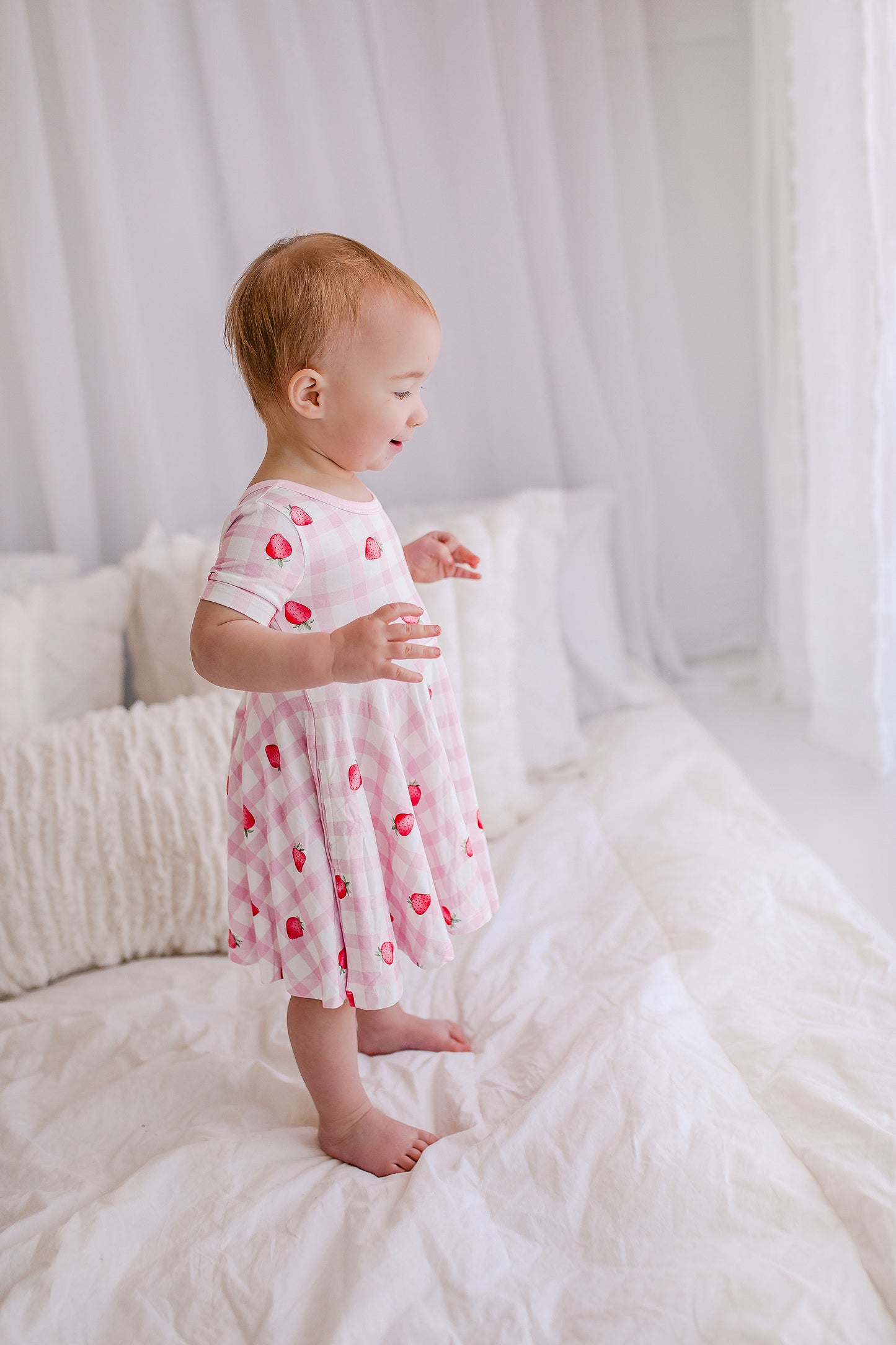 Plaid Strawberry Twirl Dress