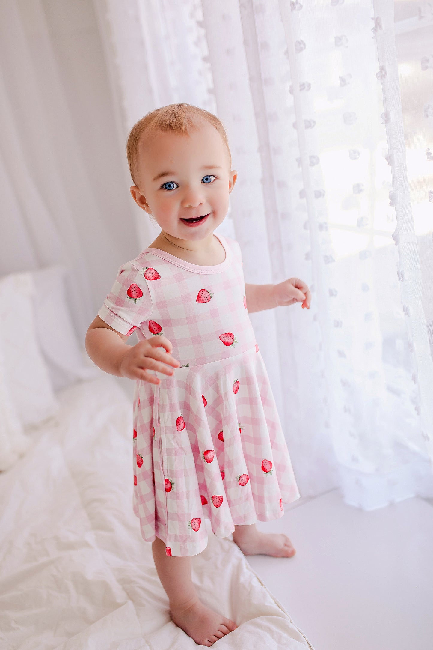 Plaid Strawberry Twirl Dress