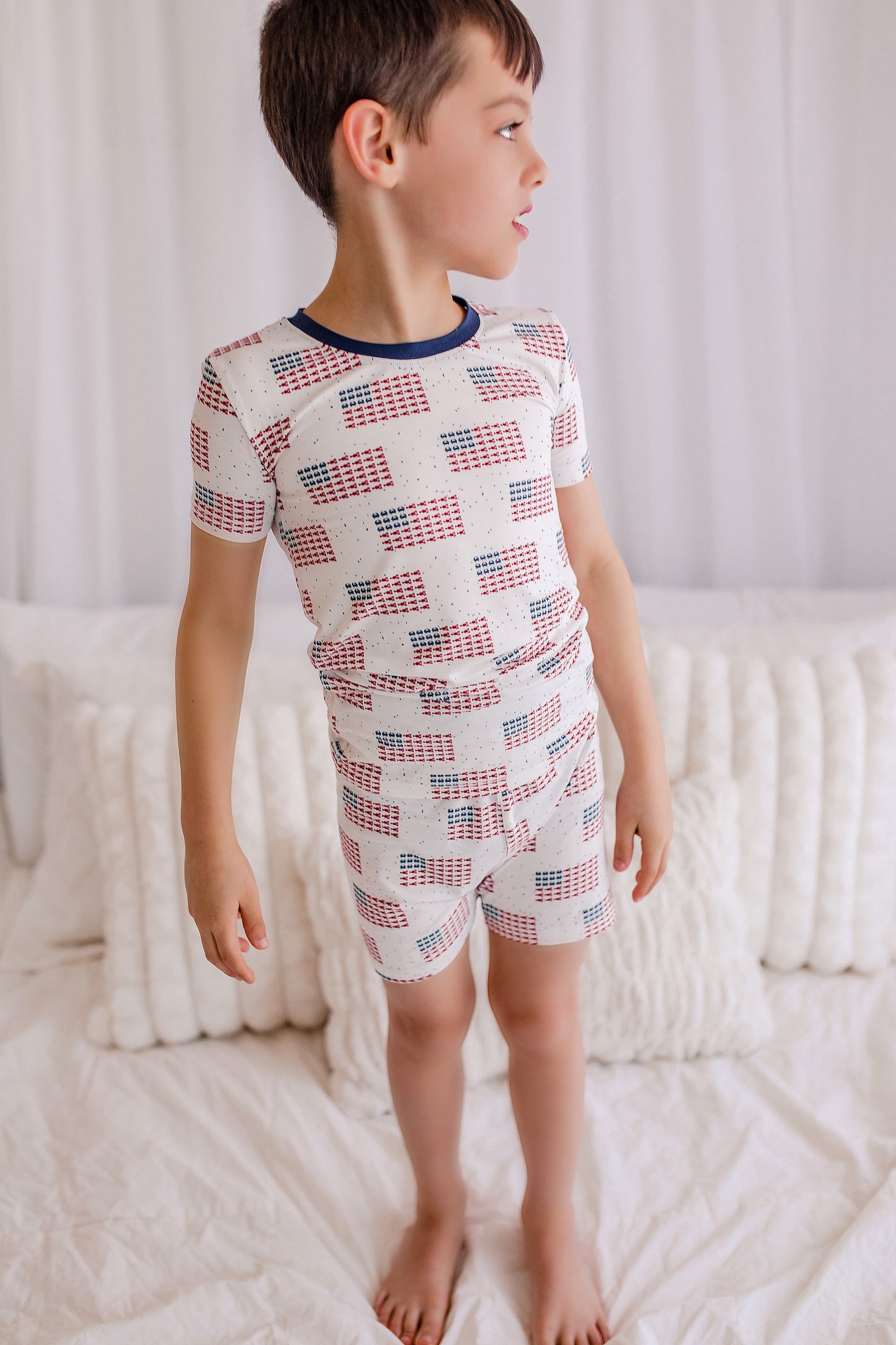4th Of July Lobster Flag Two Piece Pajama Set