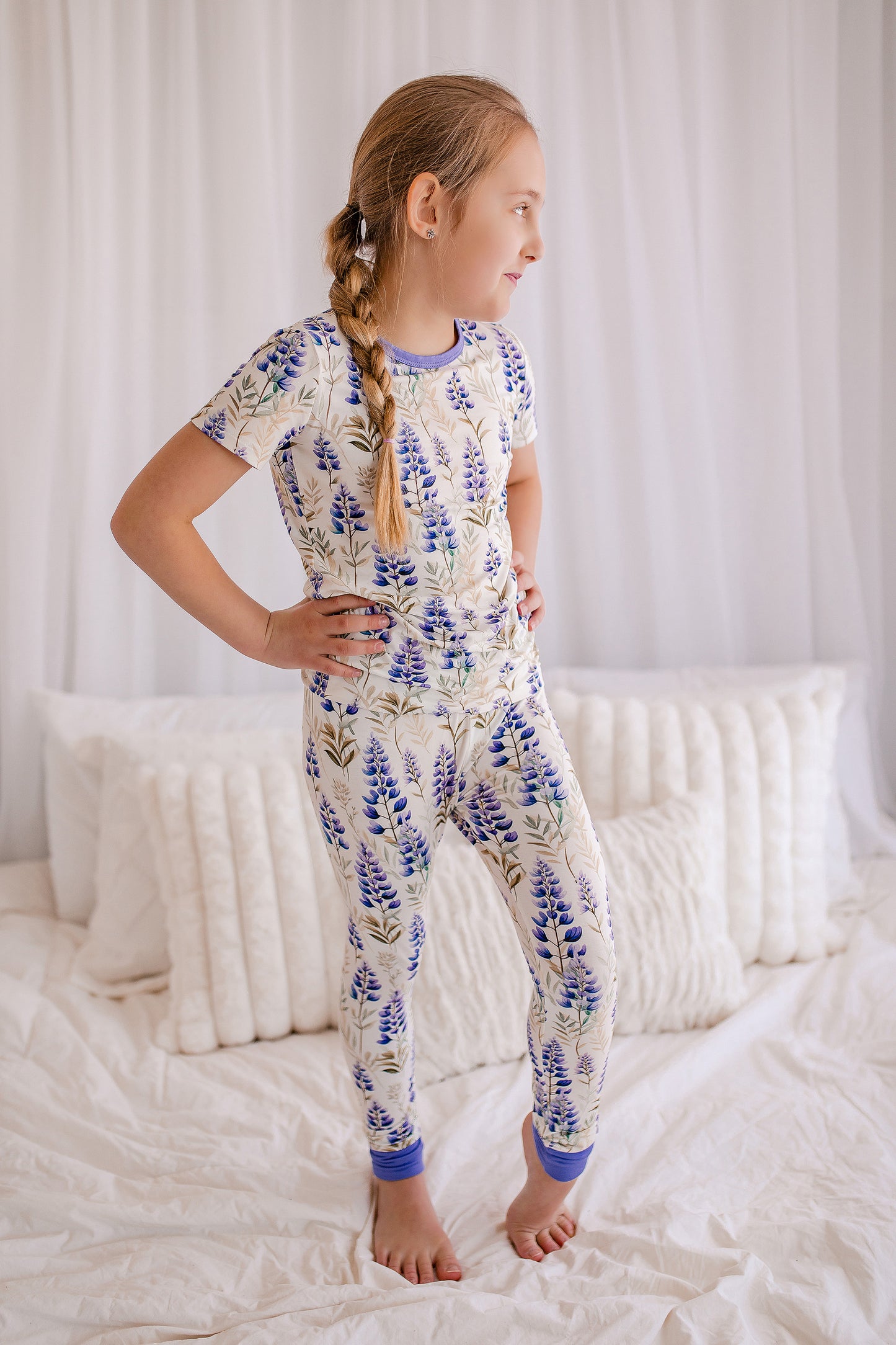 Braelyn - Purple Lupines Two Piece Pajama Set