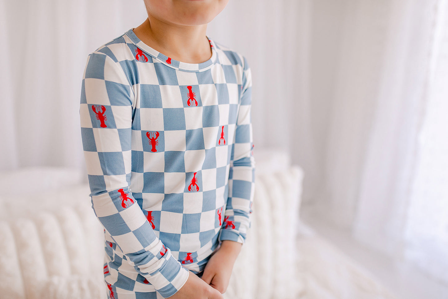 Kenny - Checkered Lobsters Two Piece Pajama Set