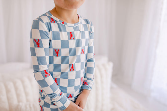 Kenny - Checkered Lobsters Two Piece Pajama Set