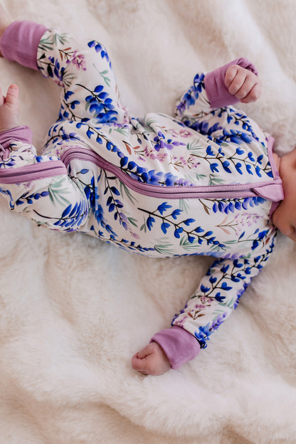 Kristina - Light Lupines Zippy Romper
