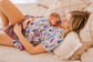 Kristina - Light Lupines Button Up Top & Shorts Pajama Set