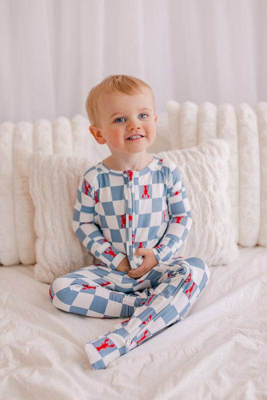 Kenny - Checkered Lobster Footie Pajamas