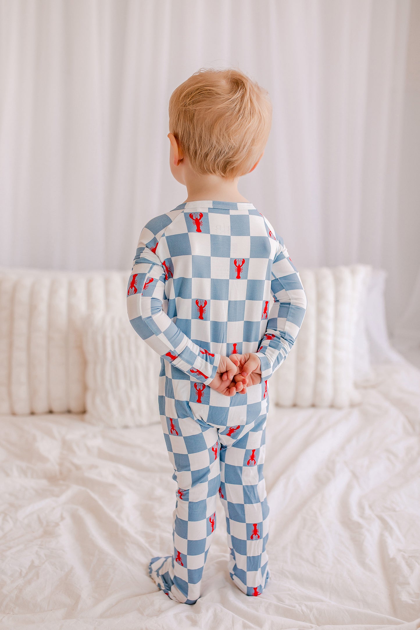 Kenny - Checkered Lobsters Two Piece Pajama Set
