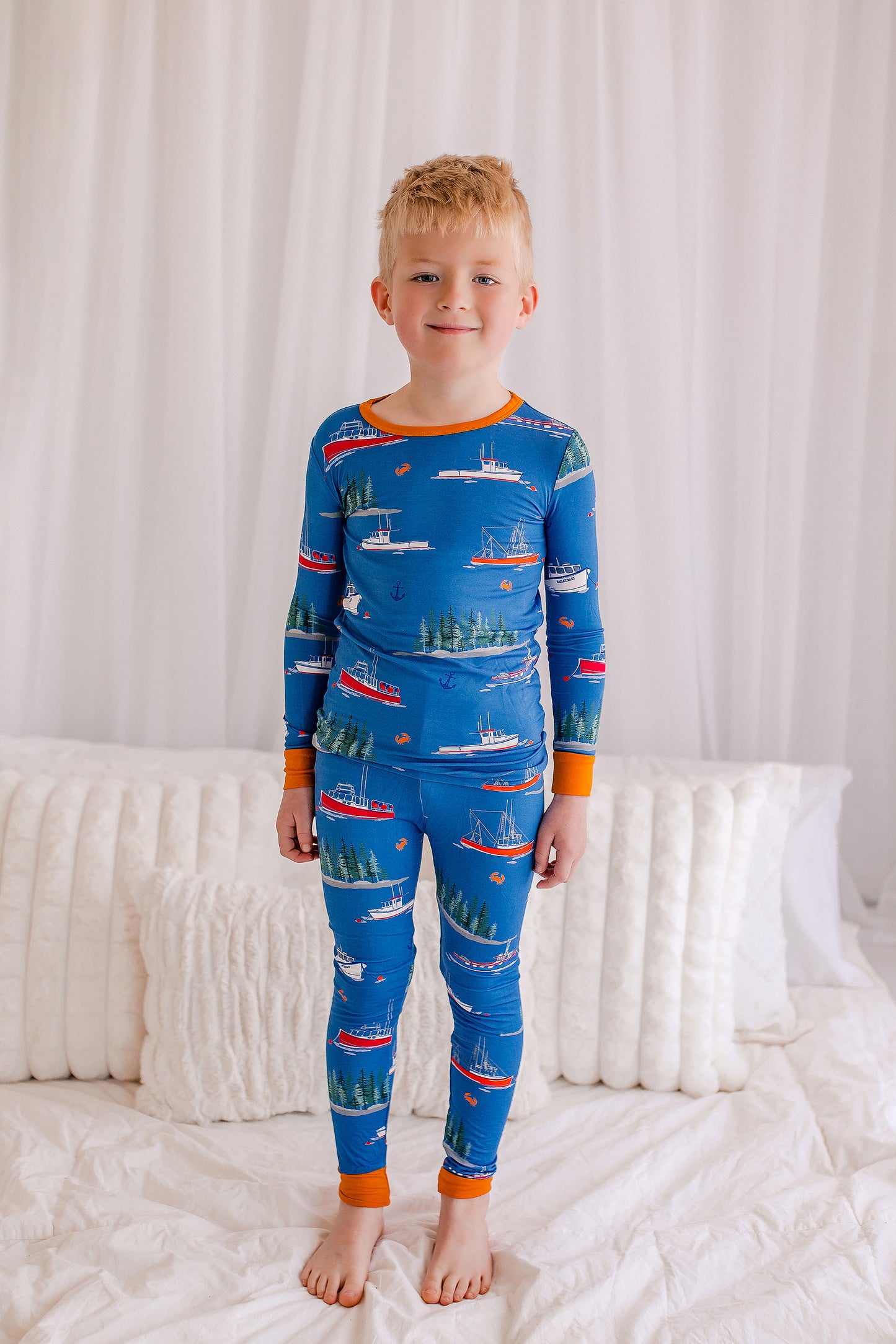 ⚓ Austin- Maine Lobster Boat Two Piece Pajama Set