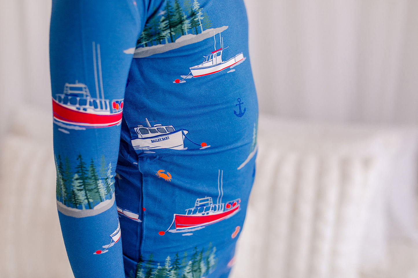 ⚓ Austin- Maine Lobster Boat Two Piece Pajama Set