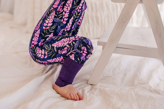 Annie - Dark Purple Lupines Zippy Romper