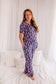 Annie - Dark Purple Lupines: Wide Leg Bottoms