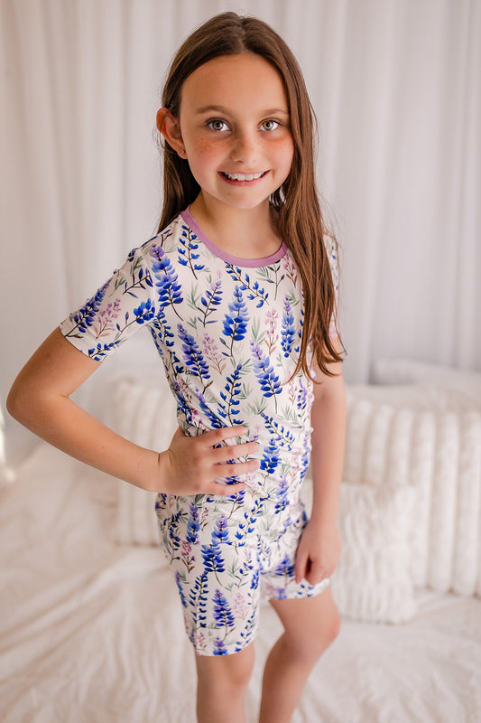 Kristina - Light Lupines Two Piece Pajama Set
