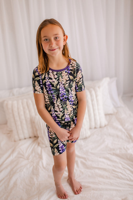 Camille - Dark Lupines Two Piece Pajama Set