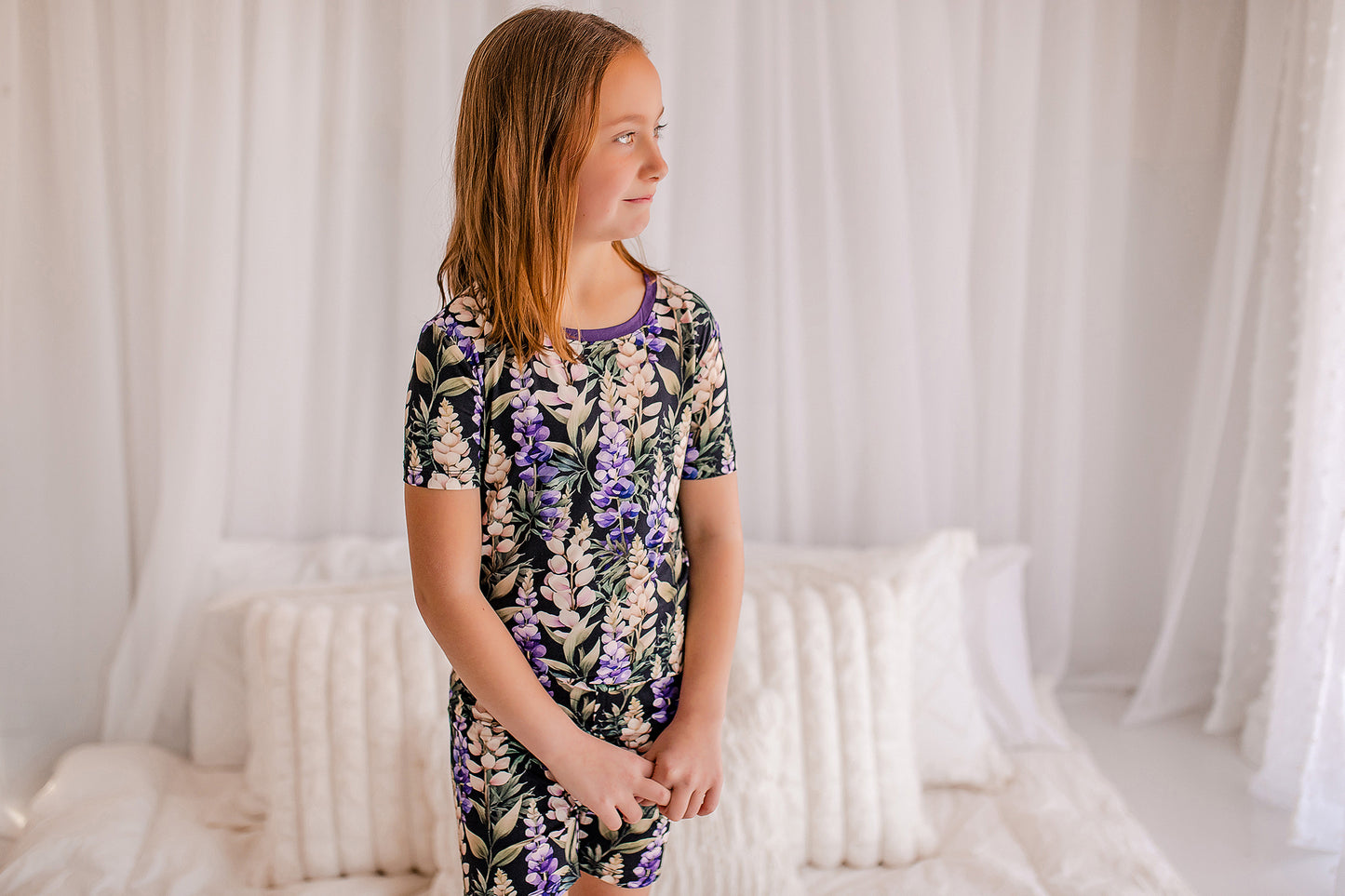 Camille - Dark Lupines Two Piece Pajama Set